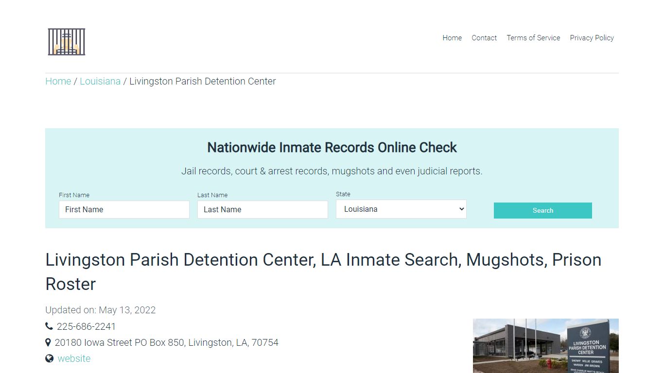 Livingston Parish Detention Center, LA Inmate Search ...
